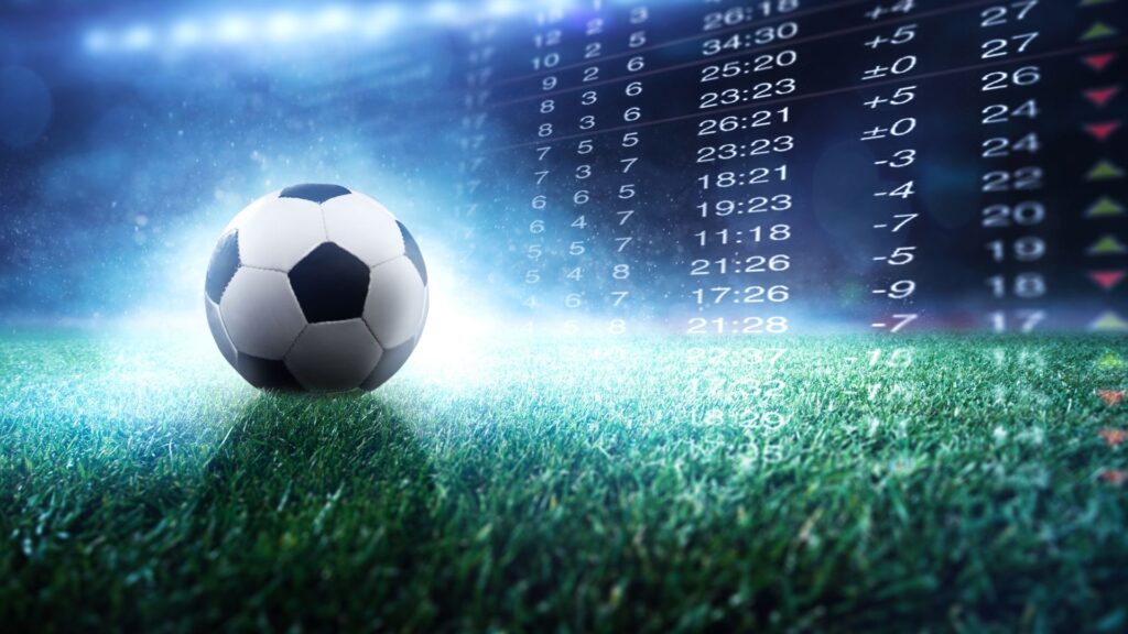 サッカーボールとスコアボード