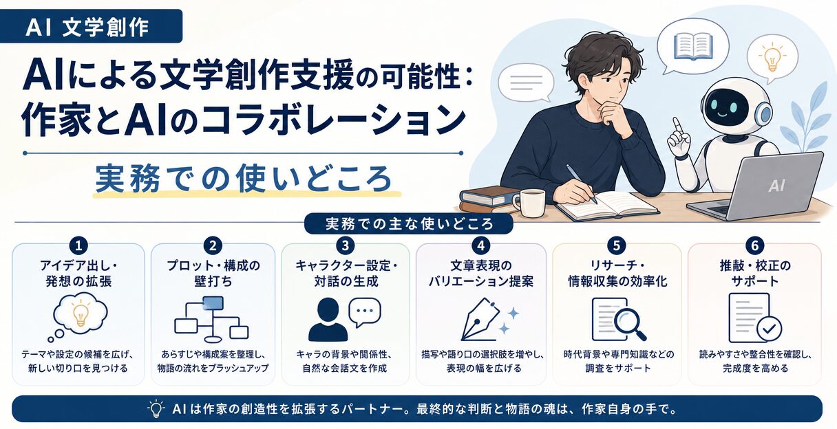 AIによる文学創作支援の可能性:作家とAIのコラボレーション - 実務での使いどころ