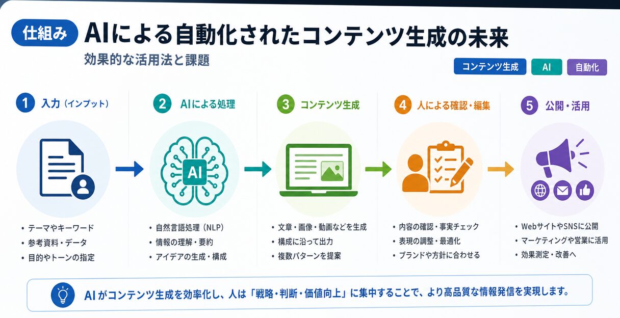 AIによる自動化されたコンテンツ生成の未来:効果的な活用法と課題 - 仕組み
