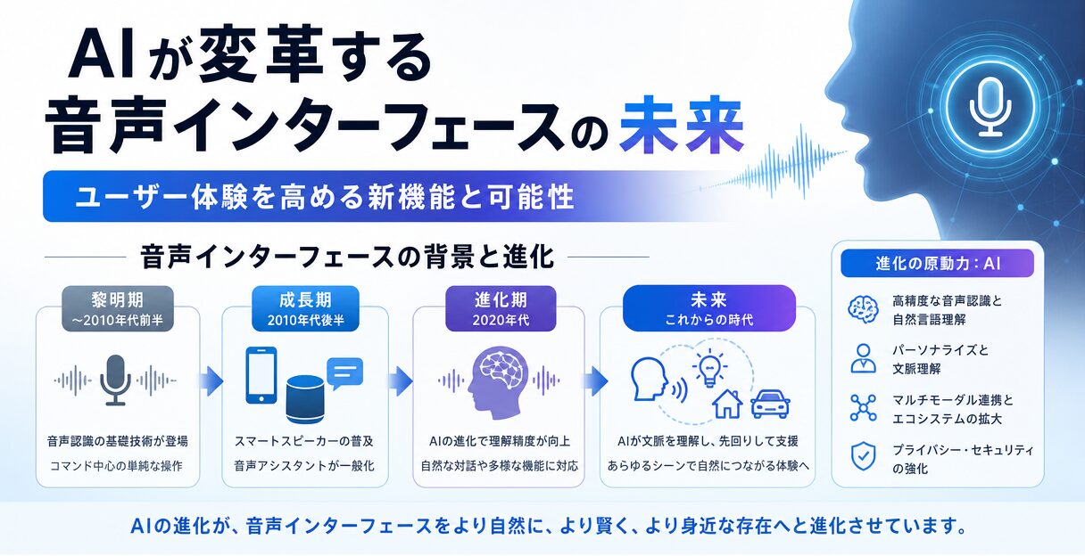 AIが変革する音声インターフェースの未来:ユーザー体験を高める新機能と可能性 - 音声インターフェースの背景と進化