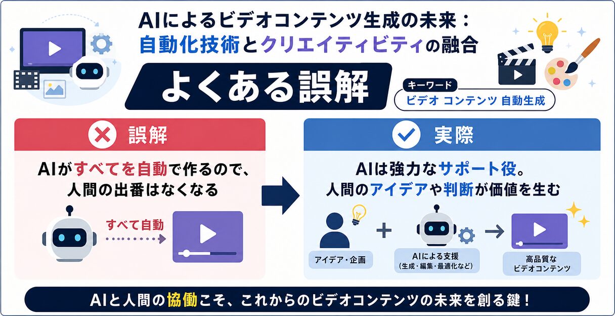 AIによるビデオコンテンツ生成の未来：自動化技術とクリエイティビティの融合 - よくある誤解