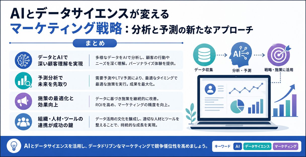 AIとデータサイエンスが変えるマーケティング戦略：分析と予測の新たなアプローチ - まとめ