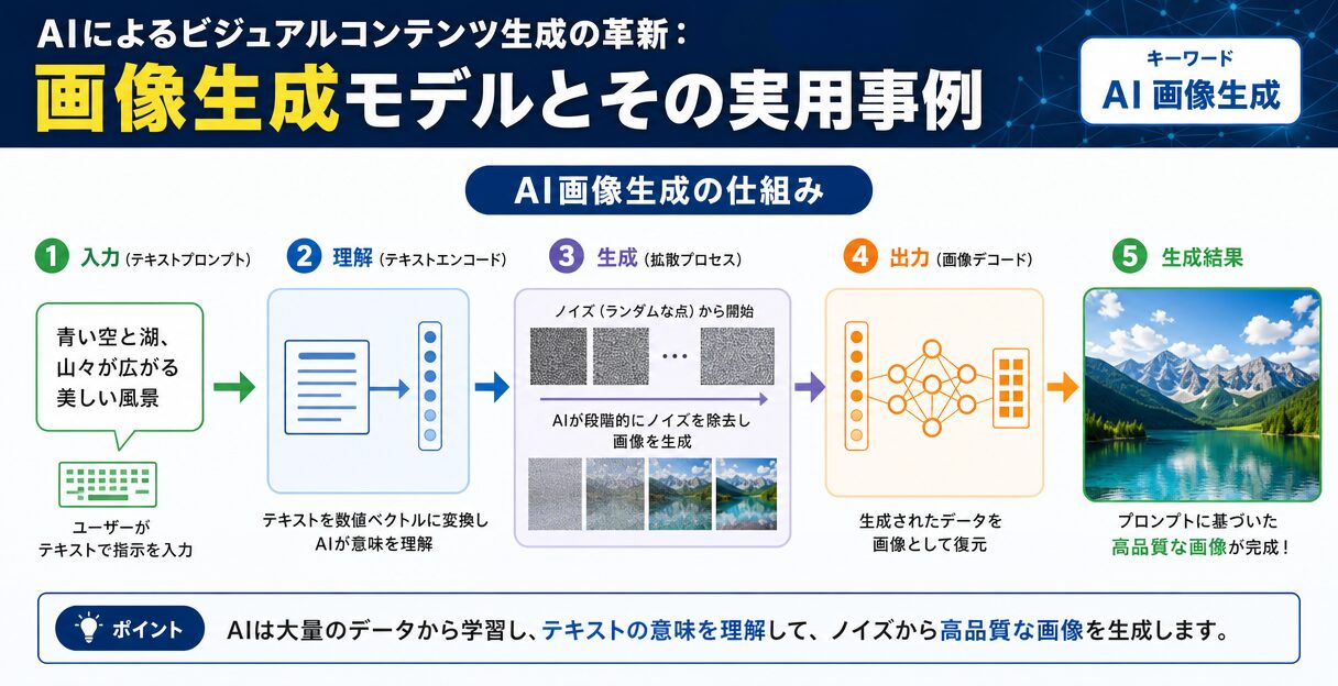 AIによるビジュアルコンテンツ生成の革新：画像生成モデルとその実用事例 - AI画像生成の仕組み