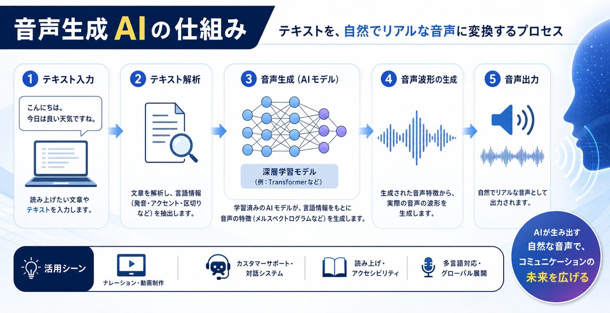 AIによる音声生成技術の革新:リアルタイム音声合成の実用と未来 - 音声生成AIの仕組み
