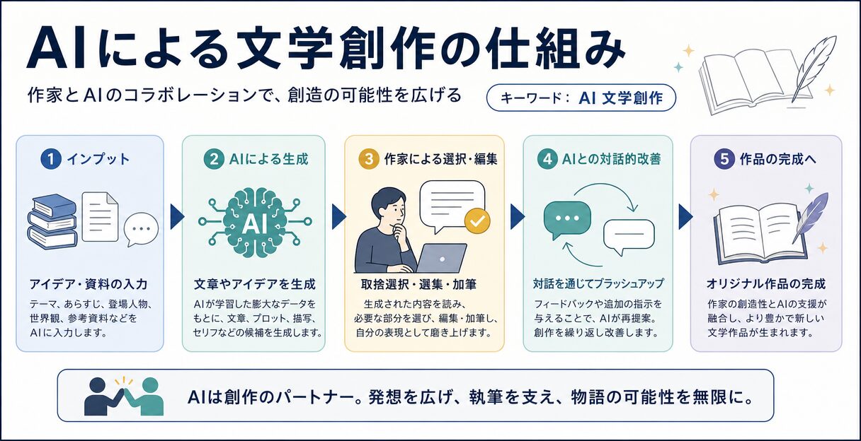 AIによる文学創作支援の可能性:作家とAIのコラボレーション - AIによる文学創作の仕組み