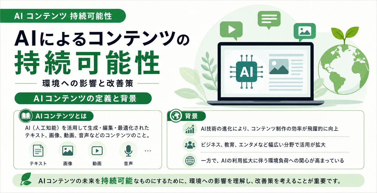 AIによるコンテンツの持続可能性：環境への影響と改善策 - AIコンテンツの定義と背景