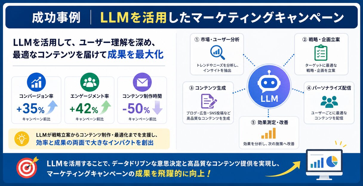 LLMを活用したコンテンツマーケティング戦略の最前線：成功事例と実践方法 - 成功事例：LLMを活用したマーケティングキャンペーン