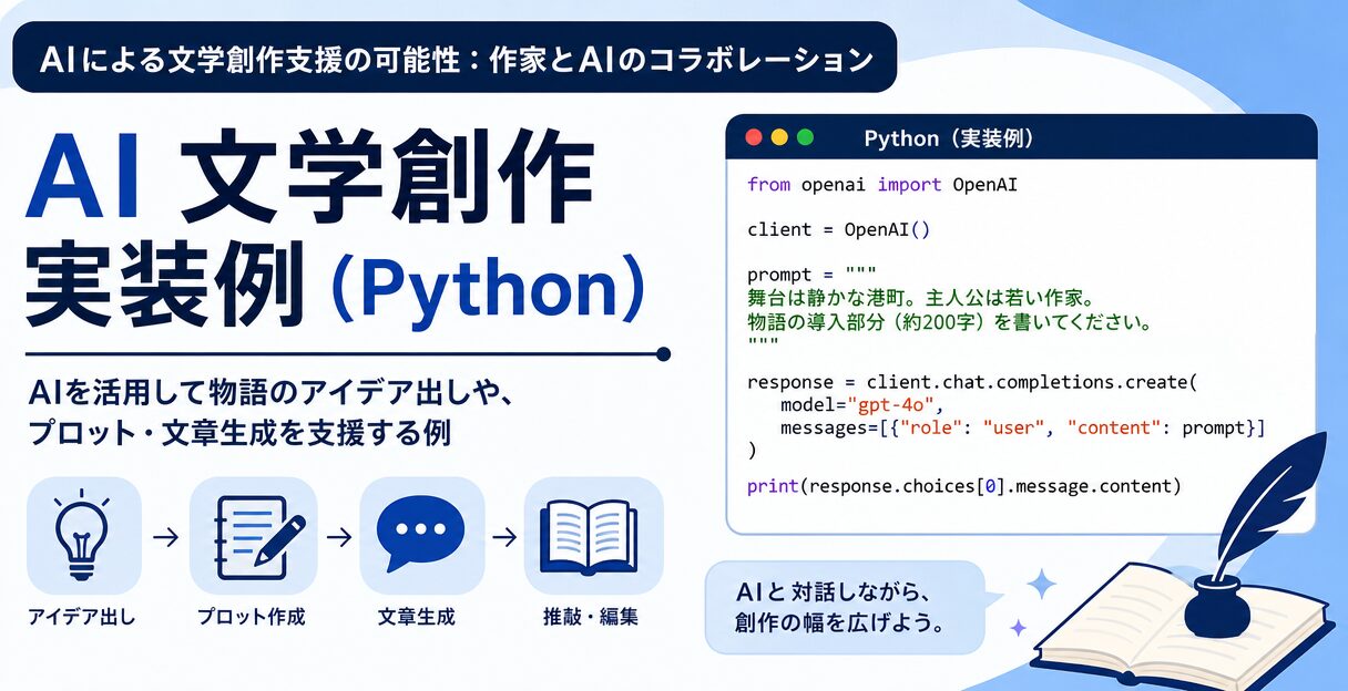 AIによる文学創作支援の可能性:作家とAIのコラボレーション - 実装例(Python)